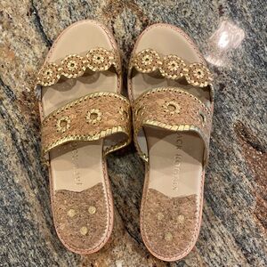 Jack Rogers Gold and Tan Sandals